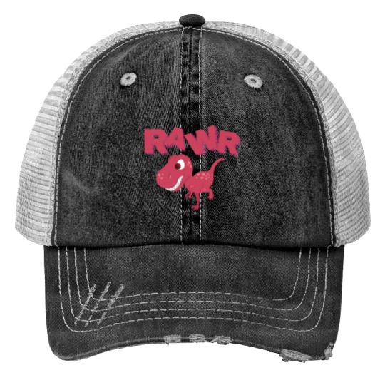 Rawr Cute Rex Dino Extinct Lover Tyrannosaurus Print Trucker Hats