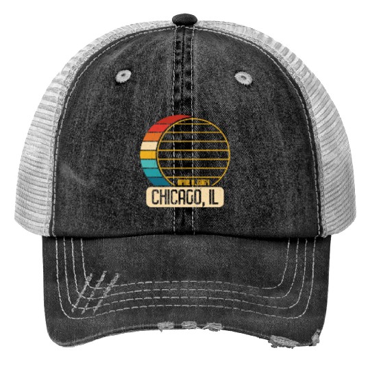 Total Solar Eclipse Illinois Chicago April 28 2024 Print Trucker Hats