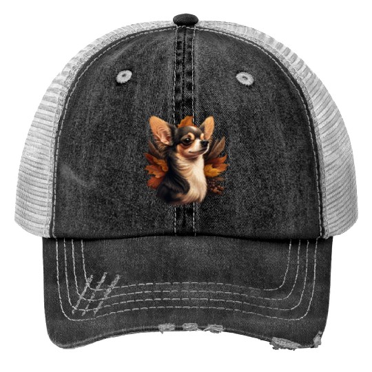 Chihuahua | Thanksgiving Day Farmer Food Autumn Print Trucker Hats