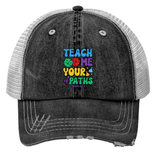 VBS Crew Teach Me Your Paths Psalm 25:4 Bible Print Trucker Hats