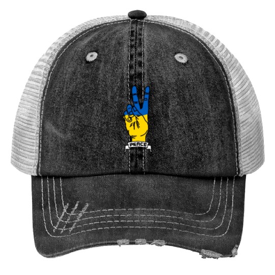 Peace for Ukraine text Print Trucker Hats
