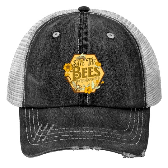 Honey Bee Beekeeping Save The Bees Print Trucker Hats