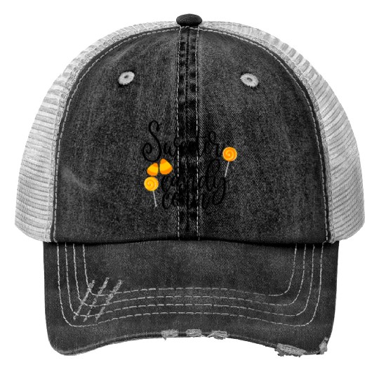 Sweeter Than Candy Corn Print Trucker Hats