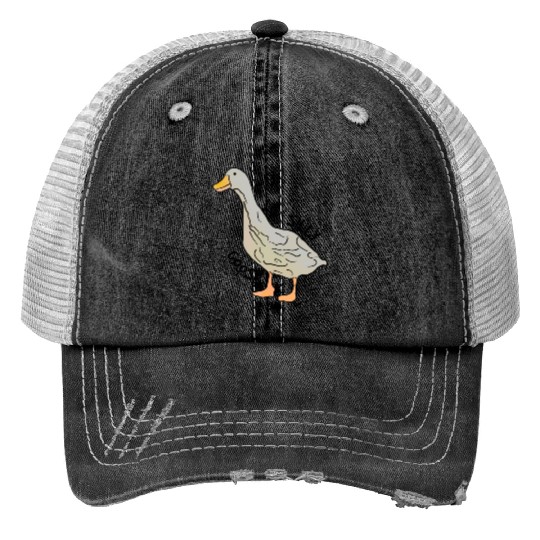 Playful Silly Goose Delight Print Trucker Hats
