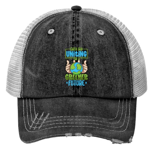 Climate Change Environmental Earth Day Planet Print Trucker Hats