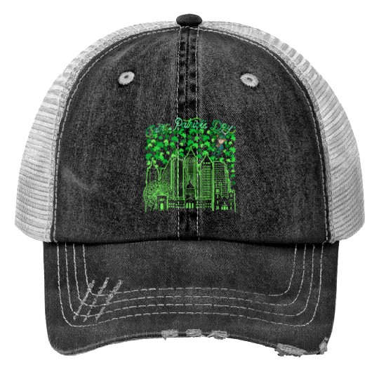 Saint Patrick's Day Atlanta Georgia Print Trucker Hats