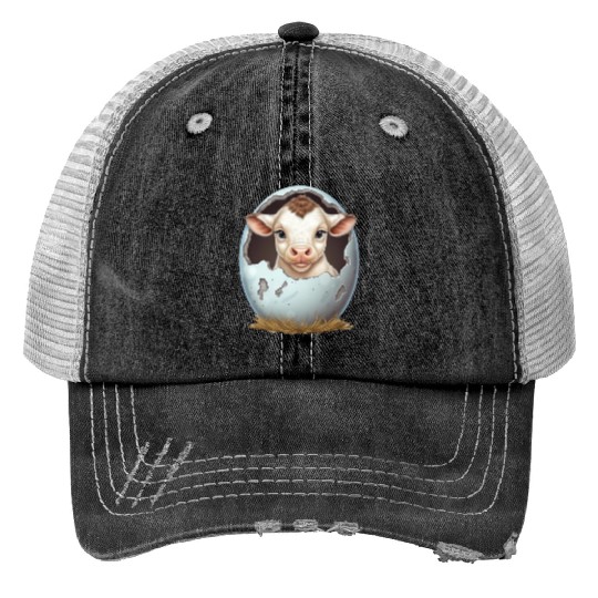 Sweet Lamb Hatching: The Beginning of New Life Print Trucker Hats