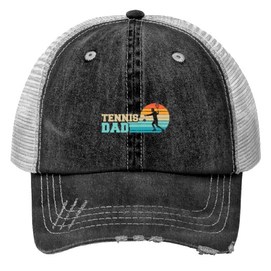 Tennis Dad Player Racket Sport Print Trucker Hats