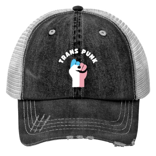 Trans Punk Transgender Pride Print Trucker Hats