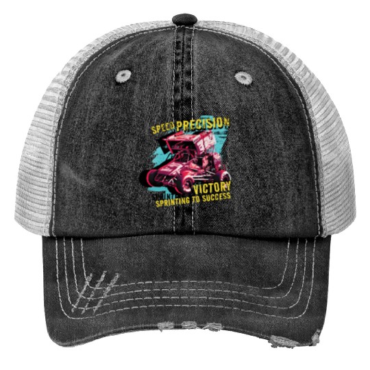Sprint Car Mom Dirt Track Racing Racing Race Day Print Trucker Hats