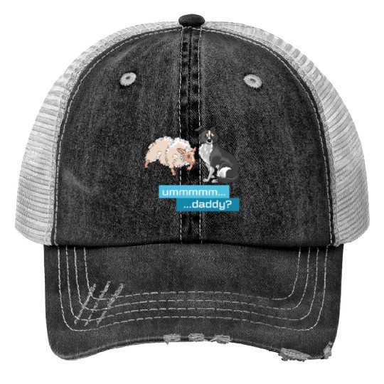 Sheep Herding Daddy Border Collie, Aussie Print Trucker Hats