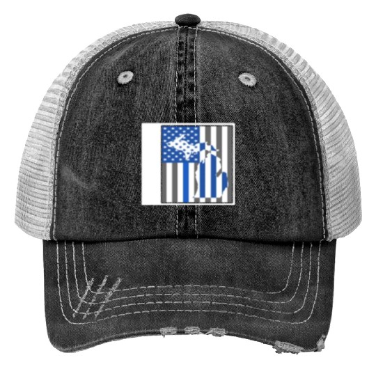 Police Print Trucker Hats, Michigan State Police Print Trucker Hats, Detroit