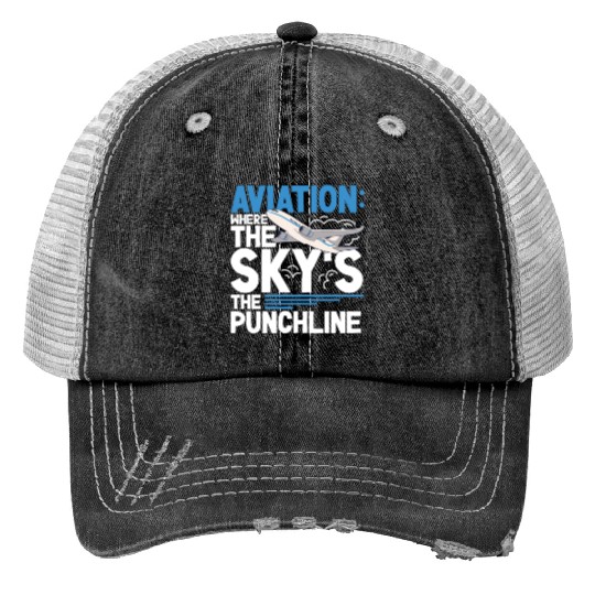Pilot Aviation Airplane Airline Future Pilots Print Trucker Hats