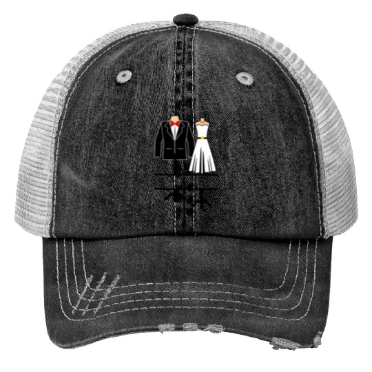 Clothing for bride and groom Print Trucker Hats