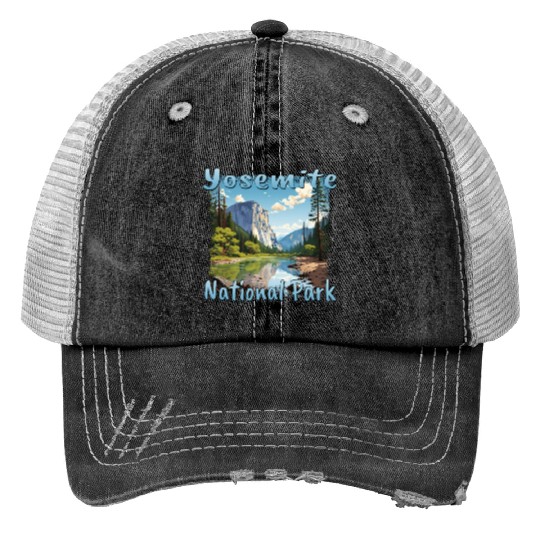 Yosemite National Park: Colorful Landscape in Print Trucker Hats