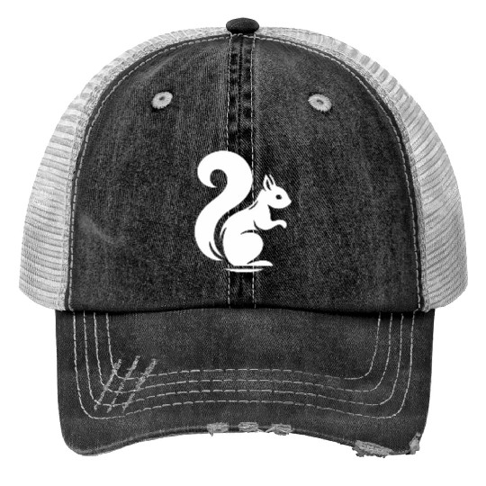 Elegant Squirrel Silhouette: Nature in Shadow Art Print Trucker Hats