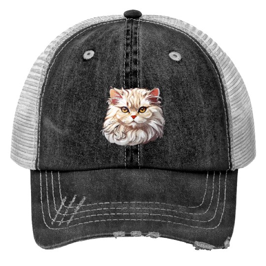 Persian Cat Print Trucker Hats