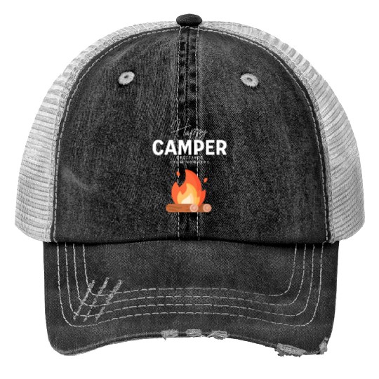 Happy Camper Print Trucker Hats