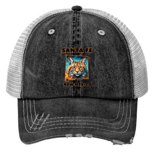 New Mexico - Bobcat Print Trucker Hats