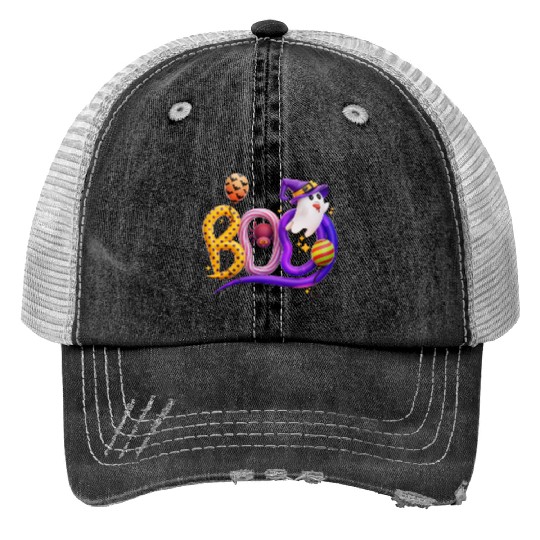 Boo Boo Crew Print Trucker Hats