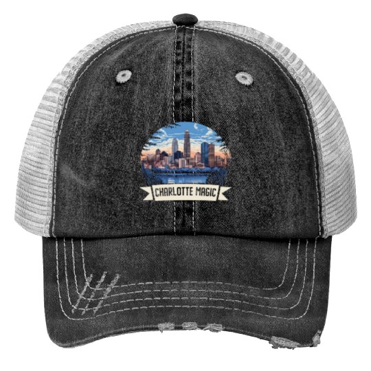 Charlotte North Carolina USA America United States Print Trucker Hats
