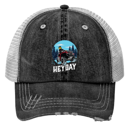 ATV/Quad "Winter Riding" style logo. By "Hey Day" Print Trucker Hats