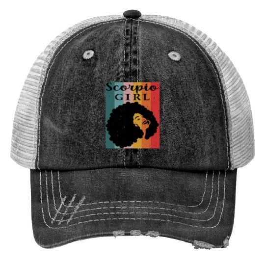 scorpio girl Zodiac Sign Astrology Horoscope Star Print Trucker Hats