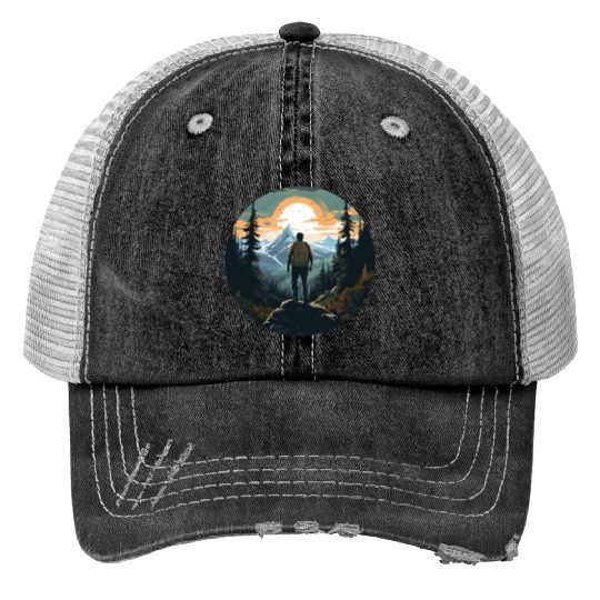 Forest nature trekking adventure Print Trucker Hats