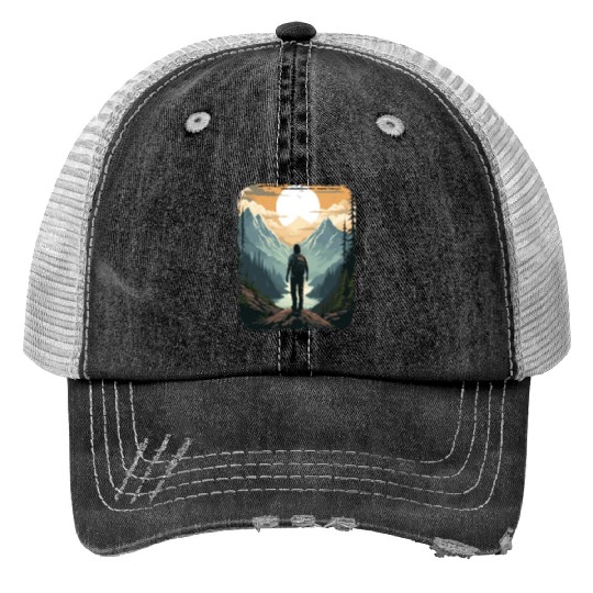 Forest nature trekking adventure Print Trucker Hats
