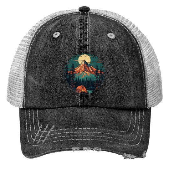 Forest nature trekking adventure Print Trucker Hats