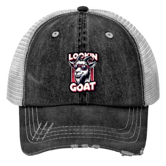 Farm Animal Animal Farmer Goat Lover Print Trucker Hats