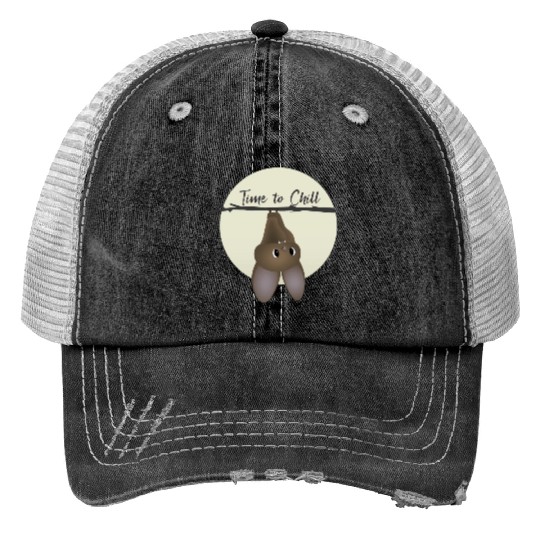 Bat - Time to Chill Print Trucker Hats