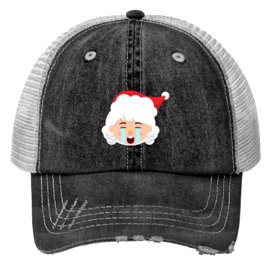 Mrs Claus Emoticons Crying Out Loud Christmasfunny Print Trucker Hats