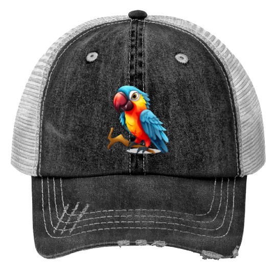 Macaw Parrot for a Bird Lover Animal Lover Print Trucker Hats
