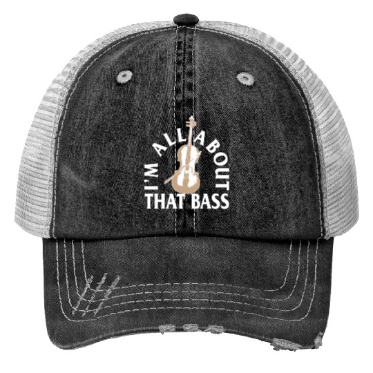 Double Bass Print Trucker Hats, I'm All About That Bass Print Trucker Hats,