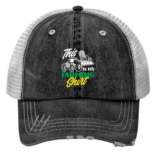 This Is My Farming Print Trucker Hats Funny Farmer Gift