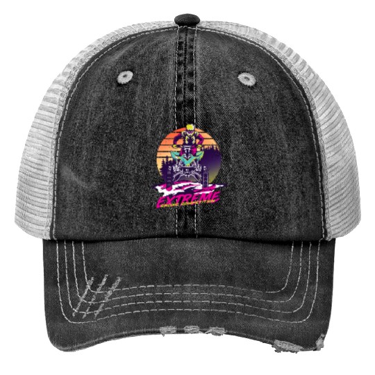 Extreme Race Competition ATV Sport Racing Print Trucker Hats