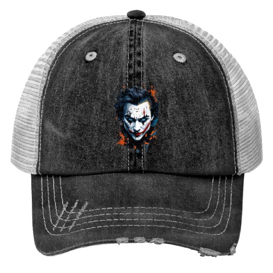 Chaos in Colors: Vibrant Joker Face Print Trucker Hats