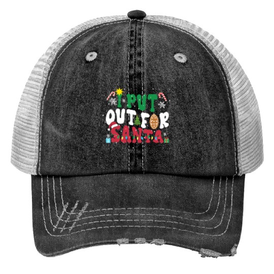 I put Out For Santa Funny Christmas Print Trucker Hats