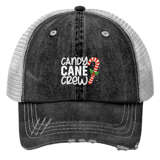 Funny Christmas Candy cane crew Print Trucker Hats