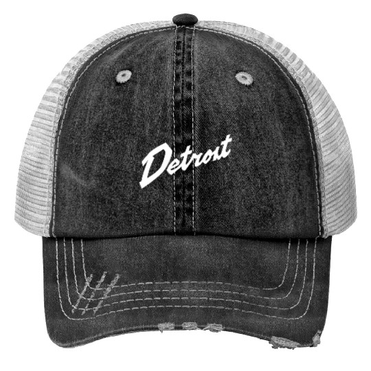Detroit Basketball Print Trucker Hats