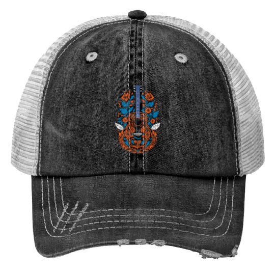 Country Guitar Art Print Trucker Hats