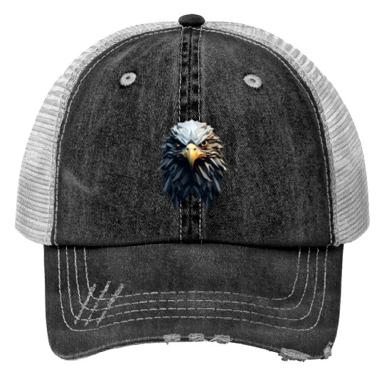 Geometric Eagle Animation Print Trucker Hats