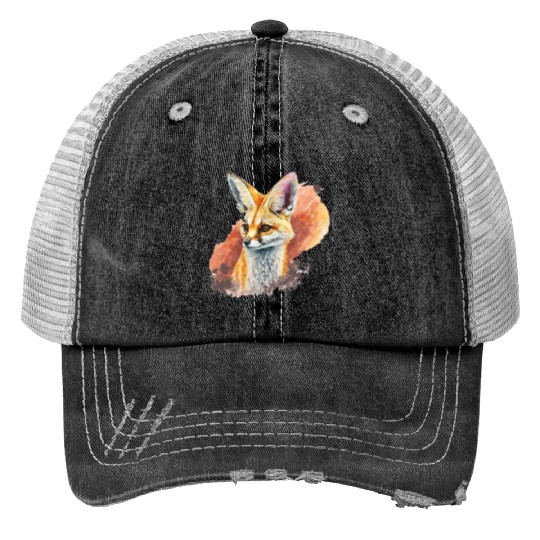 Mystic Fox Aura Print Trucker Hats