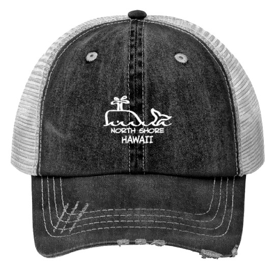 North Shore Hawaii Whale Souvenirs Gifts Vacation Print Trucker Hats