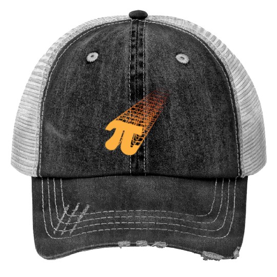Pi symbol fading orange to red infinity Print Trucker Hats