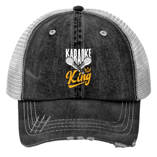 Funny Karaoke Singer Singing Musician Karaoke Gift Print Trucker Hats