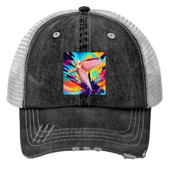 Banana flower Print Trucker Hats