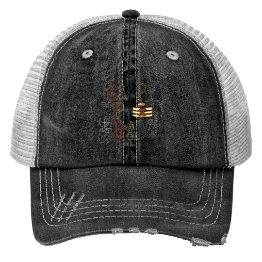 Pi Symbol Math Equations Happy Pi Day Vintage Print Trucker Hats