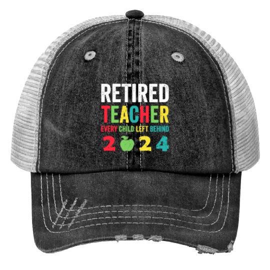 Retired Teacher EST 2024 Print Trucker Hats